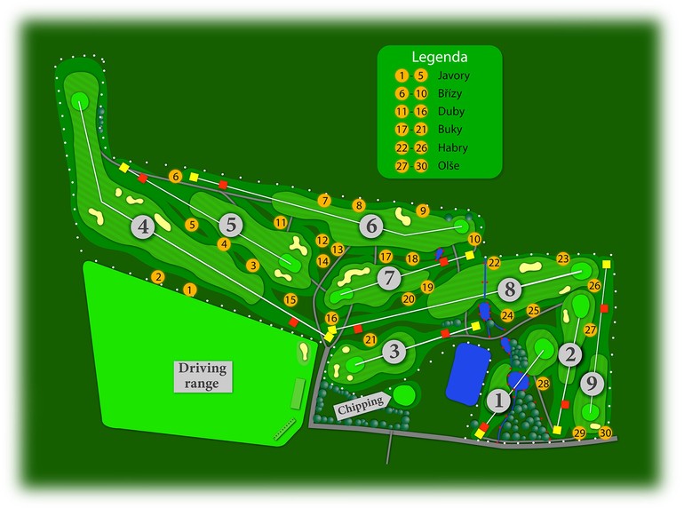 stromy pro golf mapa